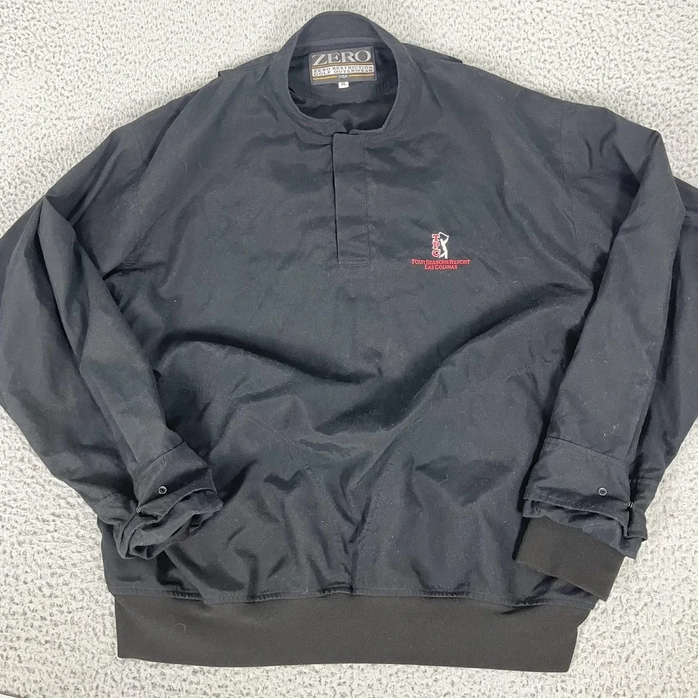 Zero Restriction Jacket‎ Mens XL Black Golf Pullover Windshirt TPC Four Seasons